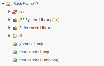 images in the project file hierarchy