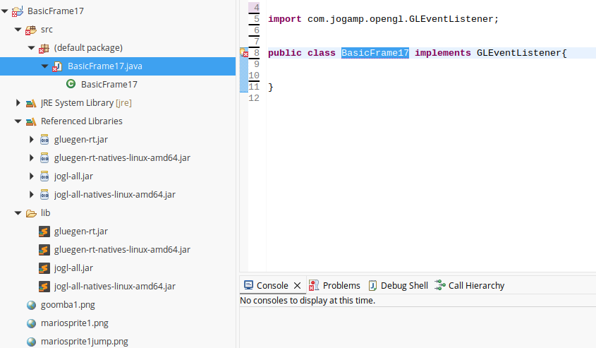 GLEventListener import in the project